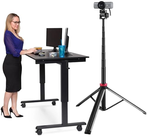 80'' Webcam Floor Tripod Stand Holder for Logitech C920x/MX Brio 4K/C922x/C930e/Brio 501/StreamCam Webcams/iPhone 17 16 15 14/Samsung S26 S25 S24 S23 Smartphone,Compatible with Gopro Action Cameras