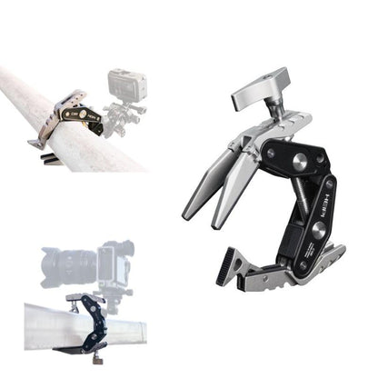 HEIPI Super Clamp Phone Camera Mount Holder 2-in-1 Clamp & Stand Design with 1/4"-20 & 3/8"-16 Screw Mount Adapter Holder Max Clamping 3.93 inch for Tripod Accessories, Phone, Action, DSLR Camera - style: Super Clamp Only