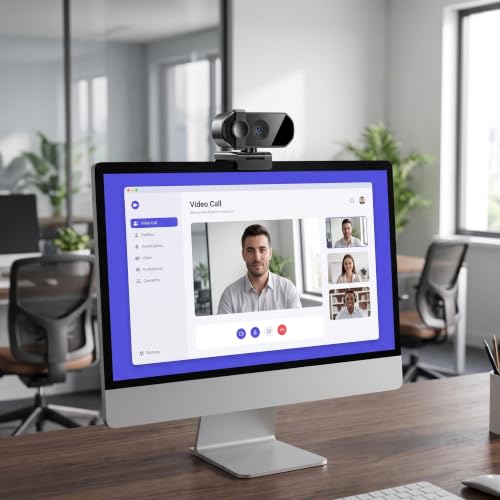 4K Ultra HD Webcam with Privacy Cover USB Plug and Play Computer Camera with Dual Mic Desktop Cam for Video Calling Streaming - size: 4K One size fits all