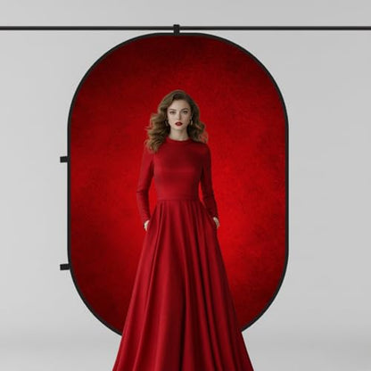Kate Collapsible Backdrop Blue Pop Up Backdrops Red Portable Background for Portrait Photography, for Video, for Live Stream, 5x6.5ft