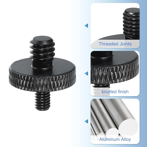 PATIKIL Tripod Screw Adapter 1/4" Male to M4 Male, 2 Pcs Tripod Nut Connectors Camera Mount Screw Camera Double Head Converter for Microphone Holder Magic Arms Accessories, 18 mm - size: 1/4" Male to M4 Male,18 mm