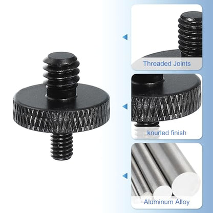 PATIKIL Tripod Screw Adapter 1/4" Male to M4 Male, 2 Pcs Tripod Nut Connectors Camera Mount Screw Camera Double Head Converter for Microphone Holder Magic Arms Accessories, 18 mm - size: 1/4" Male to M4 Male,18 mm