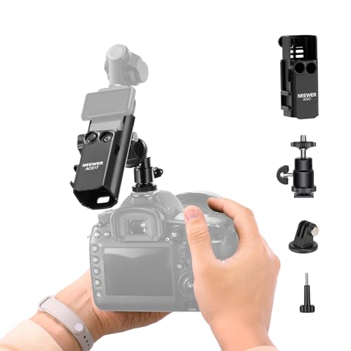 NEEWER Basics Pocket 3 Extension Adapter Mount Kit Compatible with DJI Osmo Pocket 3, Expansion Cage Frame, Dual Cam Setup with Cold Shoe for DSRL Digital Camera Vlogging, GP-68
