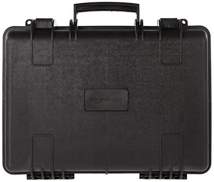 Amazon Basics Portable Hard Camera Case for DSLR Equipment, Customizable Fit, Protective Water Resistant, Medium, Black, 18"L x 14"W x 6"H - size: Medium