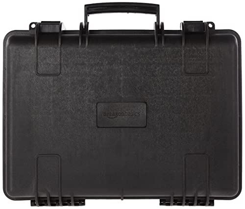 Amazon Basics Portable Hard Camera Case for DSLR Equipment, Customizable Fit, Protective Water Resistant, Medium, Black, 18"L x 14"W x 6"H - size: Medium