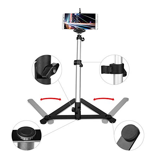 ChromLives Photo Copy Stand Pico Projector Stand with Phone Clamp Overhead Phone Mount Smartphone Compatible Tripod - color: Pic Projector