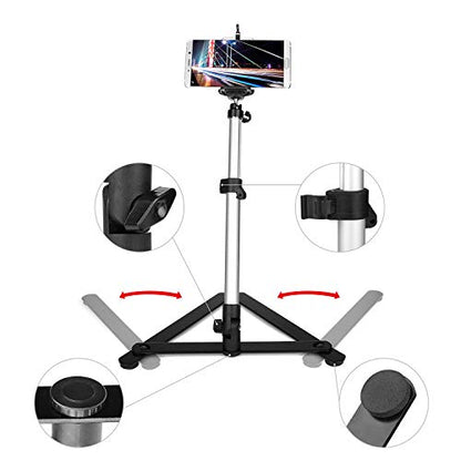 ChromLives Photo Copy Stand Pico Projector Stand with Phone Clamp Overhead Phone Mount Smartphone Compatible Tripod - color: Pic Projector