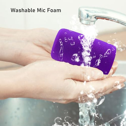 LEFXMOPHY MV7+ Pop Filter for Shure MV7+ Podcast Dynamic Microphone Replacement MV7 Plus Windscreen Mic Foam Cover - Purple