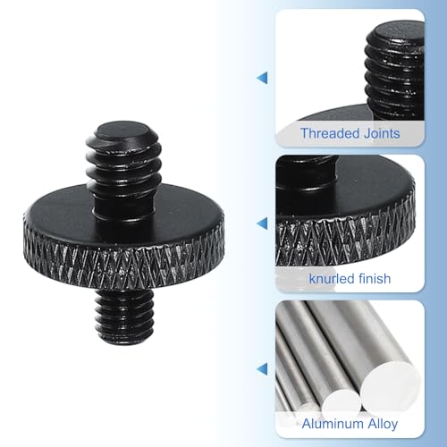 PATIKIL Tripod Screw Adapter 1/4" Male to M5 Male, 2 Pcs Tripod Nut Connectors Camera Mount Screw Camera Double Head Converter for Microphone Holder Magic Arms Accessories, 18 mm - size: 1/4" Male to M5 Male,18 mm
