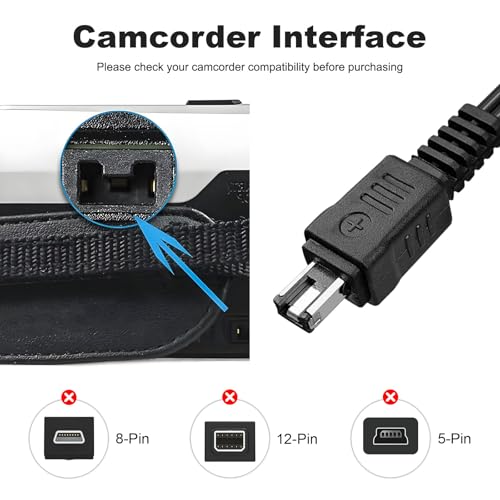Replacement CA-110 USB Power Supply Charger Cable Charging Cord Compatible with Canon VIXIA HF R800, R700, R600, R500, HF M50, M52, M500, R20, R21, R30, R32, LEGRIA HF R206 R26 Camcorders