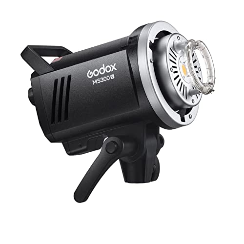 Godox MS300V 300Ws GN58 Compact Studio Strobe Flash Bowens Mount Monolight | LED Modeling Lamp, 2.4G Wireless, 0.1-1.8S Recycle Time, Flash Light for Studio,Portrait,Commerce Photography(MS300 Upgraded)