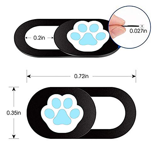 Webcam Cover 3 Pack Slide Ultra Thin Laptop Camera Cover for Echo Show, Phone, Computer, Tablet, Mac Air, Chromebook, PC - Paw Paw Black - color: Paw 3