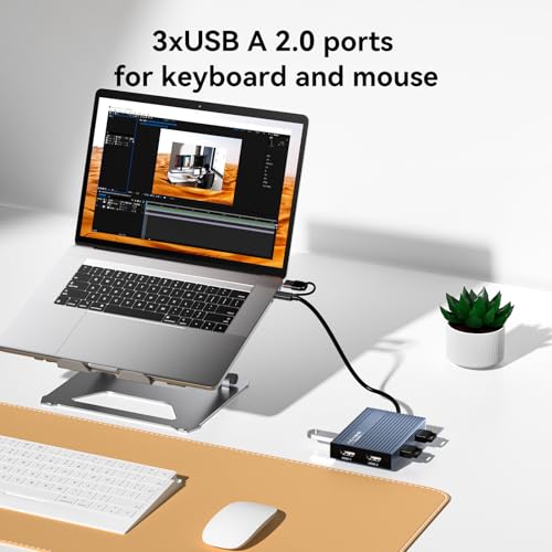 ACASIS USB C to Dual HDMI DisplayLink Adapter, 4K@60Hz, 2 HDMI & 3 USB-A Ports, 100W PD Charging, USB C DisplayLink Docking Station for Mac M1/M2/M3/M4/M5/Neo/Windows,USB A/C to Dual Monitor Adapter - color: Gray