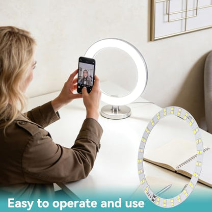 2PCS Rings Light, 3V‑5V LED Rings Light 10W Makeup Light USB Powered Rings Light Plate with Cold and Warm 2 Color Lighting for Daily Lighting