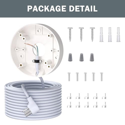 Plug-in Mount for Floodlight Cams with 30ft/9m Weatherproof Power Cable for Floodlight Cam Wired Plus/Pro,WYZE Floodlight Camera v2/Pro,Blink Wired Floodlight Camera,Electrical Box and Cord Kit