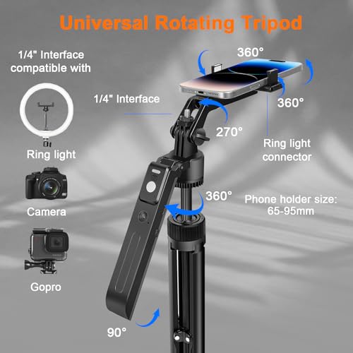 Vlogging Kit for iPhone/Andriod,70.9″ Auto Face Tracking Tipod | 360 rotatable selfie stick tripod, content creator essentials, yutube starter kit, gesture control ,with remote Mic and light - style: With K15 Mic