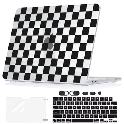 Hard Case for 2026 MacBook Neo 13 A18 Pro A3404 Full Protection Kit with Keyboard Cover Screen Protector Dust Plugs Webcam Cover, Classic Checkered Grid - color: Classic Checkered Grid