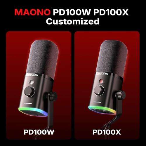 MAONO Microphone Windscreen for PD100W Microphone High-Density Flocked Foam Mic Cover, Soft Flocked Foam for Noise Reduction & Mic Protection, Reusable & Easy to Clean, Dark Grey