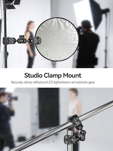 MAGJIEYX Double Clamp Mount, 360°Magic Arm for Umbrella Pole and Chair Monitor Desk Photo Studio Light Stand, Photography Reflector, Strollers, Motorcycle, Flag Holder Mount（7.87in） - size: 7.84in