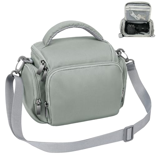 Ainiv DSLR Camera Bag, Waterproof Anti-Shock SLR Camera Case, Large Adjustable Shoulder Strap Camera Backpack, Portable Crossbody Single Shoulder Backpacks Compatible with Canon, Sony, Nikon, Grey - color: Grey