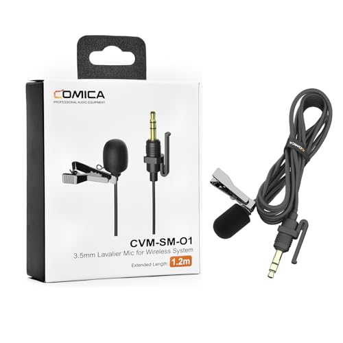 COMICA CVM-SM-O1 Professional Lavalier Lapel Microphone Omnidirectional Clip-on Condenser Mic, Lav Mic for BoomX-D/DSLR Camera, Recording Mic for Interviews, Vlogs, Live-Streaming, etc