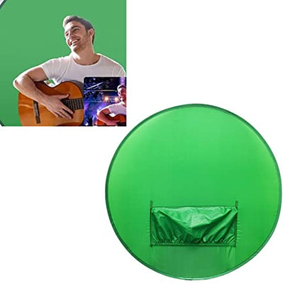 Folding Green Screen Chair Background, 142cm Round Green Screen Backdrop for Video Chats, Video Conference Game, Single Layer L Size
