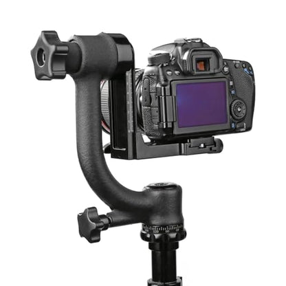 Aluminum Alloy Gimbal Tripod Head with 1/4" Quick Release Plate - 360° Rotating Ball Head, Smooth Pan & Tilt for DSLR, Live Streaming, Bird Watching, Outdoor Shooting Stabilizer, Camera Stabilizer