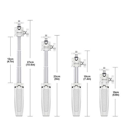 ULANZI Extension Pole Tripod, Mini Selfie Stick Tripod Stand Handle Grip for iPhone 13 Pro Max Smartphone OSMO Pocket 4 3 Canon G7X Mark III Sony RX100 DJI Osmo Nano Cameras Vlogging - color: White