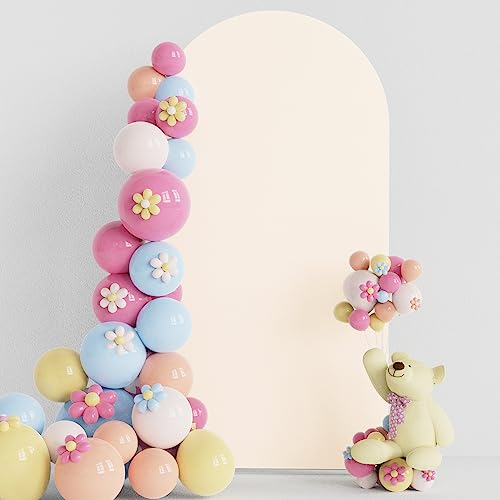 Putros Arch Backdrop Cover, 6.6ft, Arch Covers Stretchy Backdrop, Beige, Spandex Fitted Wedding Arch Cover, Round Top Chiara Backdrop Covers for Birthday Party, Baby Shower Decoration - color: Beige, size: 6.6FT