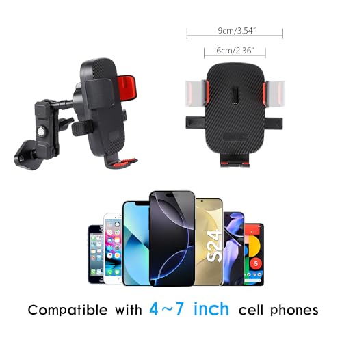 Car Phone Holder Mount for AMPS Standard Diamond Base ，Aluminum 360° Rotation Phone Mount for Car Dashboard Truck Boat Desk， Compatible with iPhone 16 15 14 13 12 Series Samsung S24 S23