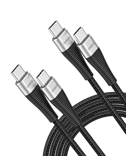 USB C to USB C Cable 6FT 2Pack, 100W Type C Charger Fast Charging Cord Braided, USBC Cable for iPhone 17 Pro Max 16/15, iPad Pro/Air/Mini, MacBook Pro/Air, Samsung, Pixel Phones, Tablets and Laptops - color: Black, size: 6 FT - 2 Pack, style: USB C to USB
