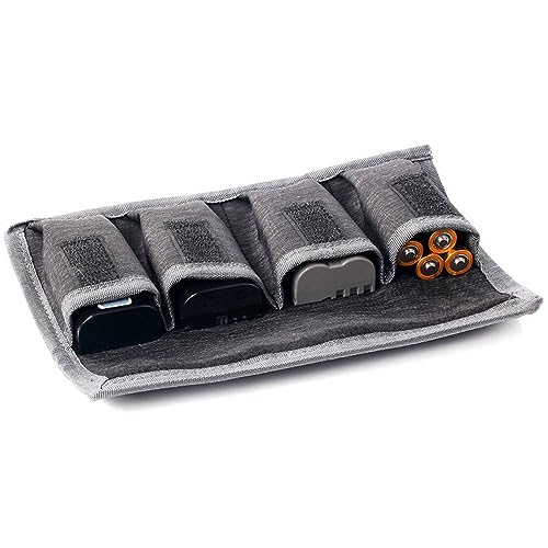 gofidin DSLR Camera Battery Bag Pouch Holder Carrying Case (4 Pocket) AA Battery DSLR Camera Digital Accessories for Nikon/Canon/Sony(4 Slots)