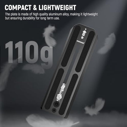 NEEWER 501PL Tripod Quick Release Plate Compatible with MVH500AH MVH502AH, 6.3"/16cm Extended Camera Mounting Plate with 1/4" 3/8" Screws, Anti Off Pin for GM001 GM002 GM006 Fluid Heads, QR6