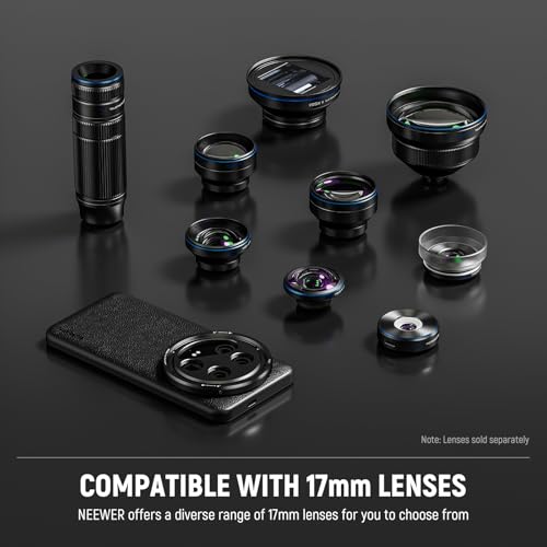 NEEWER 14 Ultra Case, Protective Heavy Duty Case with Wireless Charging, 17mm Lens Mounts & 67mm Filter Adapter, TPU + PC Faux Leather, Compatible with Xiaomi 14 Ultra, PA051 Black - style: Case for 14 Ultra