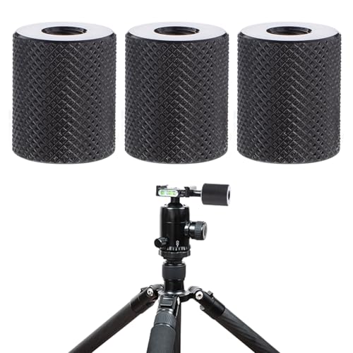 Camera Screw Converter 1/4" to 1/4", 3pcs 1/ 4 " Female Double Threaded Hole Adapter 1/ 4inch Female to Females Tripod Nut Connectors for Magic Arms Tripods Mount Tripod Stand Microphone Stand