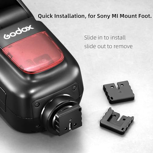 Godox 2 Pack Hot Shoe Mount Foot Case for Sony MI Mount Foot.for Godox X2S,X3S,Xpros,XproIIS,V1S,V1proS,V100S,TT600S.V350S,TT685S,TT685IIS,V860S,V860IIS,V860IIIS.