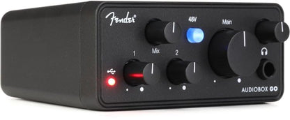Fender AudioBox GO USB Audio Interface, for Guitarist, Vocalist, or Producer. Includes easy to use software, Fender Studio app, Amp and FX pack to create Studio Quality recordings. PC/Mac | 6-Month Fender Studio Pro Trial, 1 Xlr Combo, 1 Hi-Z Input, Plus