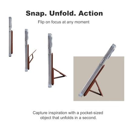 The Magnetic Wallet Stand and Card Holder, The Tripod for iPhone, with Multi - Angle Adjustable Feature, is Compact and Portable, has Strong Magnetic Attraction (Grey) - color: Grey