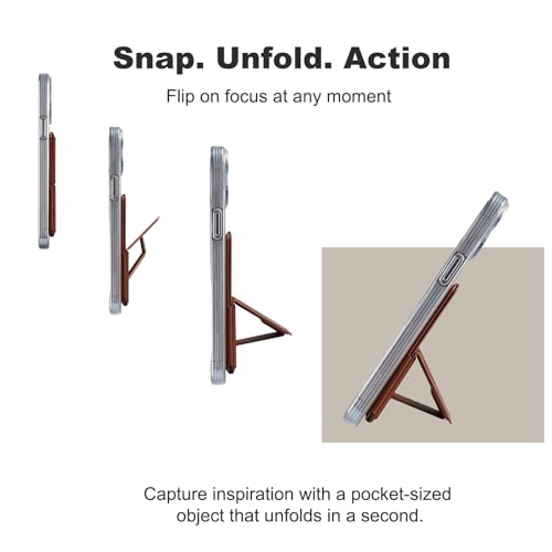 The Magnetic Wallet Stand and Card Holder, The Tripod for iPhone, with Multi - Angle Adjustable Feature, is Compact and Portable, has Strong Magnetic Attraction(Light Grey) - color: light grey