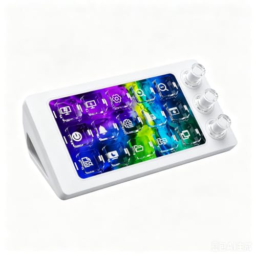 Stream Controller Deck for PC Work and Live Streamers,Macro Pad for Video and Image Editing,World's First-Ever Transparent Magnetic Stream Dock(White) - color: White