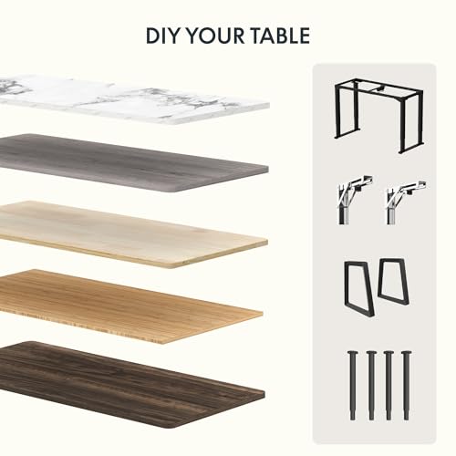 FLEXISPOT Whole Piece 48"x24" Desktop 1" Thickness Height Adjustable Desk Rectangular Tabletop Gray Wood Grain Board (48INCH Gray Wood Grain) - color: Gray Wood Grain, size: 48x24"