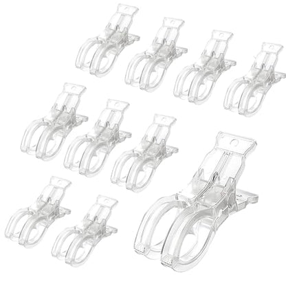 Rosellas 10 Pack Balloon Arch Clips for Backdrop, 3.5" Large Clear Spring Clamps, Heavy Duty Clip for Backdrop Stand Photography Studios Birthday Wedding Decoration Swimming Pool Crafts Clothing