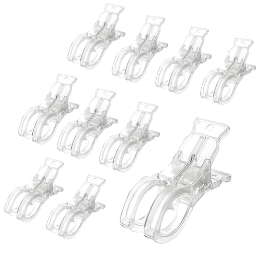 Rosellas 10 Pack Balloon Arch Clips for Backdrop, 3.5" Large Clear Spring Clamps, Heavy Duty Clip for Backdrop Stand Photography Studios Birthday Wedding Decoration Swimming Pool Crafts Clothing