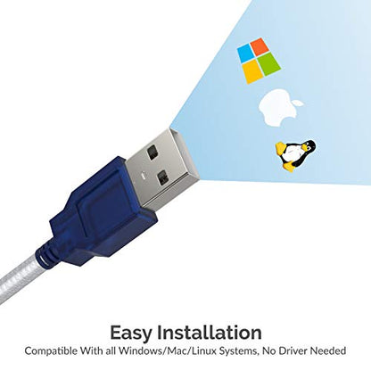 SABRENT USB 2.0 to Serial (9 Pin) DB 9 RS 232 Converter Cable, Prolific Chipset, Hexnuts, [Windows 10/8.1/8/7/VISTA/XP, Mac OS X 10.6 and Above] 10 Feet (CB-9PTF) - size: USB-A 10FT – RS-232