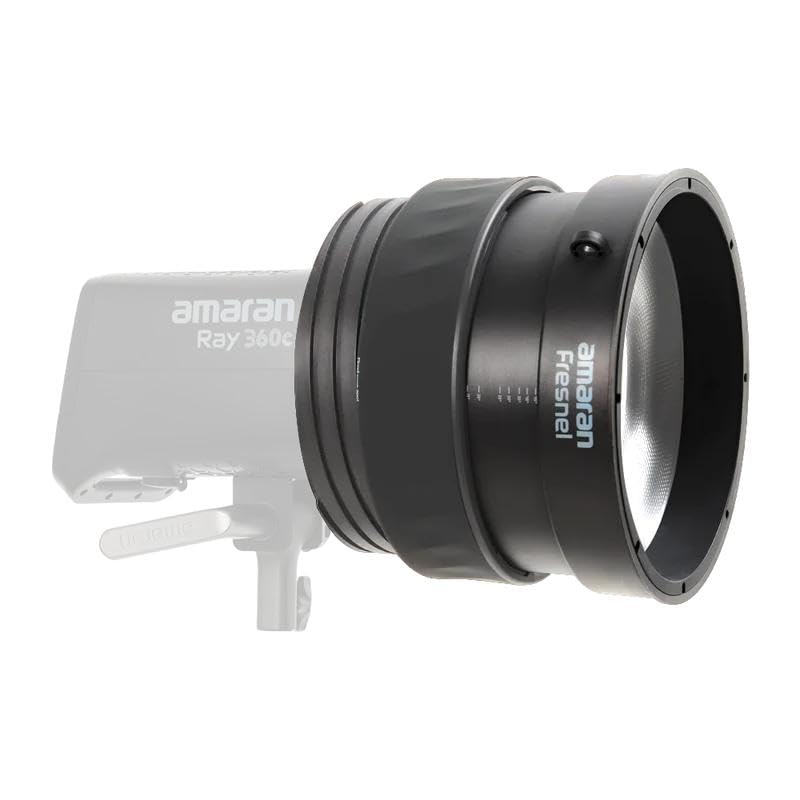 amaran Fresnel with Barn Doors Bowens Mount Attachment Designed for Amaran Ray 360C,660C,Halo 200x/300x/600x,and Other COB LED Video Light (Large) - size: Large