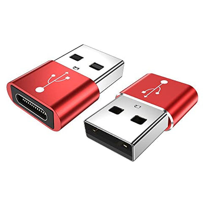 BoxWave Adapter Compatible with Logitech Brio 500 - USB-A to C PortChanger (5-Pack), Type-C OTG Convert Charging Data Adapter - Metallic Silver