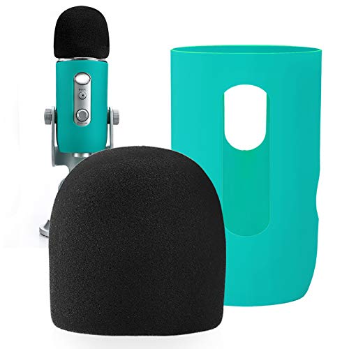 YOUSHARES Microphone Windscreen Foam - Mic Cover Pop Filter Windshield &Protector for Blue Yeti, Yeti Pro Condenser Microphones (Green) - color: Green
