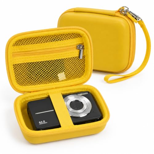 ANKHOH Digital Camera Case for Kodak PIXPRO FZ55/FZ45/for CAMKORY | for Duluvulu 4K,for Canon PowerShot ELPH,forVAHOIALD,for Sony,for Lecran,for VAHOIALD,Holds Cable,Cards, Case only Yellow - color: Lime Yellow