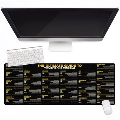 Vitamin Cheatsheet Mouse Pad, Health & Nutrition Desk Mat, Perfect for Dietitians & Fitness Trainers Healthy Living & Wellness, Essential Computer Accessories for Study, and Reference Purposes KMH - color: Vitamin