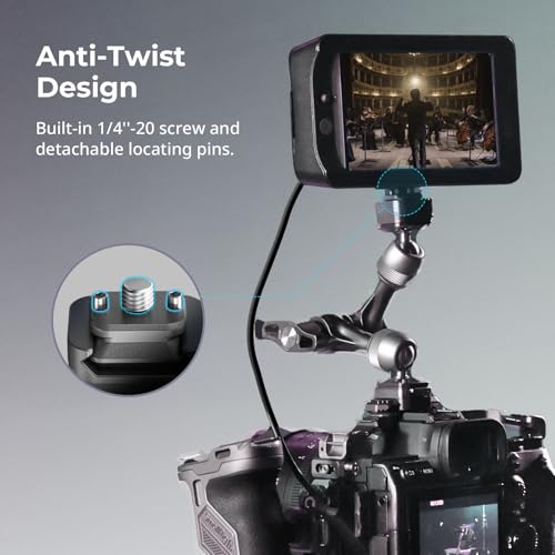 SMALLRIG 11" Rosette Magic Arm, HawkLock H21 Quick Release Structure, w 1/4"-20 Screws and Anti-Twist Pins, for Monitors, Lights, Max Load Cpacity 3kg - size: 11" (HawkLock)